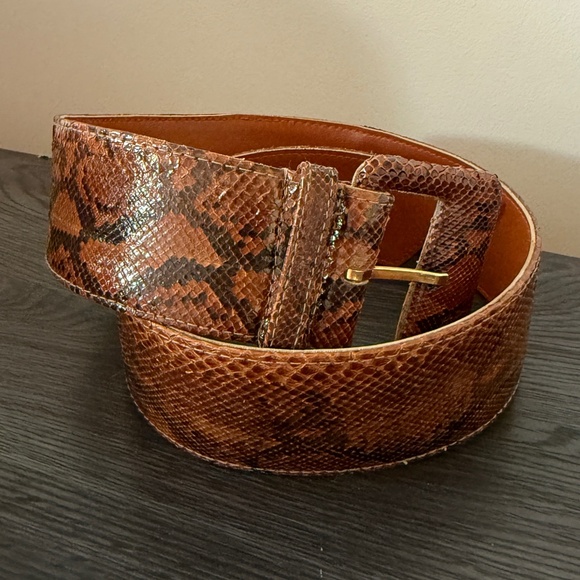 Rare Genuine Snake Skin Leather Waist Belt main image 4